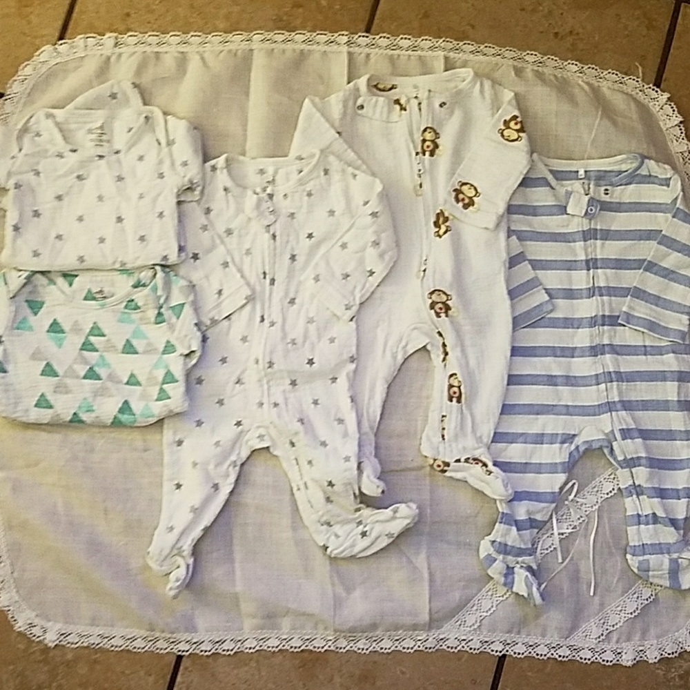 Baby onesie and footie pajamas